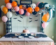 Load image into Gallery viewer, Pink &amp; Black Halloween Balloon Garland Kit - Ghost &amp; Bat Prints
