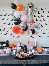 Load image into Gallery viewer, Pink &amp; Black Halloween Balloon Garland Kit - Ghost &amp; Bat Prints
