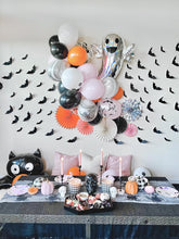 Load image into Gallery viewer, Pink &amp; Black Halloween Balloon Garland Kit - Ghost &amp; Bat Prints
