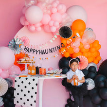 Load image into Gallery viewer, Pink &amp; Black Halloween Balloon Garland Kit - Ghost &amp; Bat Prints
