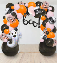 Load image into Gallery viewer, Pink &amp; Black Halloween Balloon Garland Kit - Ghost &amp; Bat Prints
