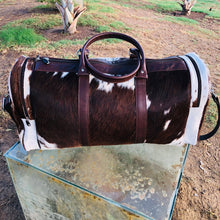 Load image into Gallery viewer, handcrafted cowhide travel tote bag shop
