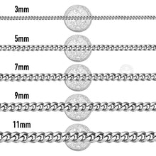 Load image into Gallery viewer, hip hop Cuban chain necklace silver
