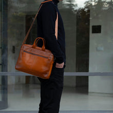 Load image into Gallery viewer, hollywood style leather briefcase bag
