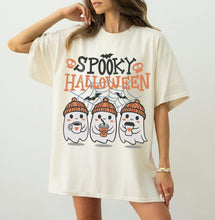 Load image into Gallery viewer, Retro Spooky Halloween Ghost Coffee — Gildan Sweatshirt
