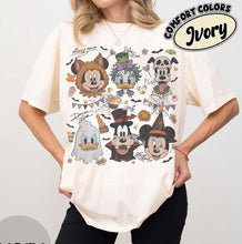 Load image into Gallery viewer, Comfort Color® Coquette Bows Disney Halloween Birthday — Bella+Canvas Tee
