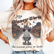 Load image into Gallery viewer, Retro Distressed Ghost Mickey Main Street Halloween Comfort  — Bella+Canvas Tee
