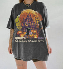 Load image into Gallery viewer, Retro Haunted Mansion Halloween — Bella+Canvas Tee
