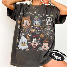 Load image into Gallery viewer, Comfort Color® Coquette Bows Disney Halloween Birthday — Bella+Canvas Tee

