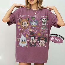 Load image into Gallery viewer, Comfort Color® Coquette Bows Disney Halloween Birthday — Bella+Canvas Tee
