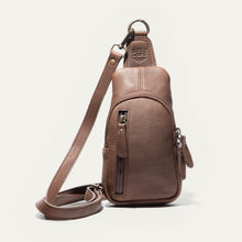 Load image into Gallery viewer, leather sling bag antique brass hardware best
