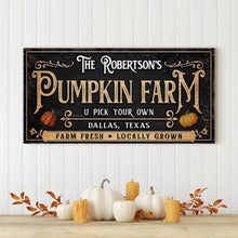 Load image into Gallery viewer, Personalized Pumpkin Farm Halloween Sign
