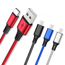 Load image into Gallery viewer, StitchGreen 3A Fast Charging Type C Cable 2 Meter Nylon USB Phone Cable for Android Phone Samsung/OnePlus
