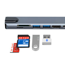 Load image into Gallery viewer, Copy of StitchGreen High quality 8 in 1 Type-C Hub Multiport Dock Station with 4K HDMI USB3.0 RJ45 SDTF USB-C PD Charging Adapter 8 ports USB C Hubs
