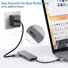 Load image into Gallery viewer, StitchGreen 4 in 1 USB-C Splitter Thunderbolt 3 Hub to 4K HDMI Adapter for MacBook, USB 3.0 Port, 100W PD,Chosure Type C Dongle

