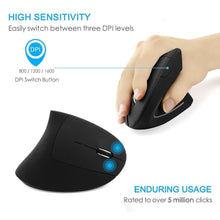Load image into Gallery viewer, StitchGreen 2.4ghz Laptop Computer Optical Wireless scroll mice Ergonomic Vertical Mouse
