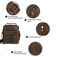 Load image into Gallery viewer, men's lychee leather crossbody bag
