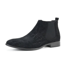 Load image into Gallery viewer, mens crocodile texture ankle boots slip on
