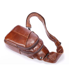 Load image into Gallery viewer, mens fashion leather bag with panel stitching detail
