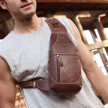 Load image into Gallery viewer, mens genuine leather fanny pack crossbody
