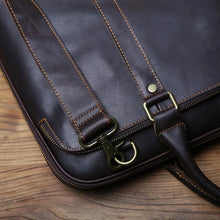 Load image into Gallery viewer, mens leather briefcase bag 15.6 inch laptop
