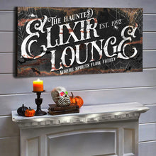Load image into Gallery viewer, The Haunted Elixir Lounge Halloween Sign III
