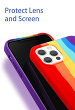 Load image into Gallery viewer, Rainbow &amp; Colorful Silicone iPhone Case with Microfiber Lining
