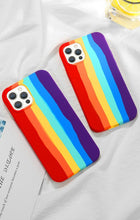Load image into Gallery viewer, Rainbow &amp; Colorful Silicone iPhone Case with Microfiber Lining
