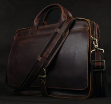 Load image into Gallery viewer, order FANCODI genuine leather mens business bag brown
