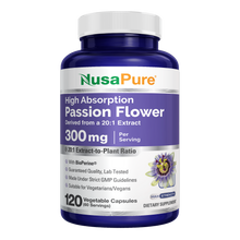Load image into Gallery viewer, NusaPure Passion Flower Extract 300 mg – 120 Vegan Capsules
