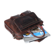 Load image into Gallery viewer, premium leather briefcase with front pockets
