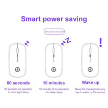 Load image into Gallery viewer, Diagram of a computer mouse with smart power saving features on a white background
