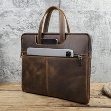 Load image into Gallery viewer, retro leather laptop bag men shock resistant buy
