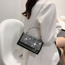 Load image into Gallery viewer, small chain bag women rhinestone zipper pocket
