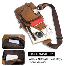 Load image into Gallery viewer, usb charging crossbody bag genuine leather
