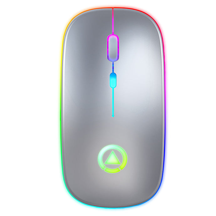 StitchGreen Ultra-Thin Rechargeable Battery Mute Mouse 2.4Ghz Optical LED Colorful Light Computer Game Wireless Mouse