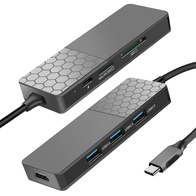 StitchGreen 7 in 1 USB C 3.1 Hub 7 Ports Data Hub Type C Multiport Adapter Docking Station Powered USB Flash Drives USB Hub