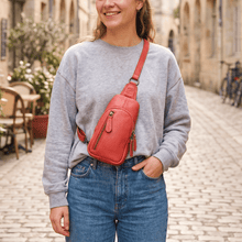 Load image into Gallery viewer, vegetable tanned leather mini sling bag for sale
