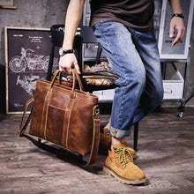 Load image into Gallery viewer, vintage leather briefcase men gift buy

