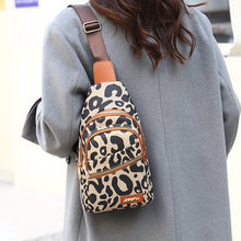 Load image into Gallery viewer, women small chest bag oxford leopard pattern

