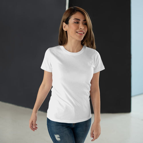 StitchGreen Women's Round Neck 100% Cotton 180 GSM White T-Shirt - StitchGreen