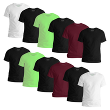 Load image into Gallery viewer, StitchGreen Men&#39;s 12-Pack Multicolor Short Sleeve Crewneck Soft Cotton T-Shirt - StitchGreen
