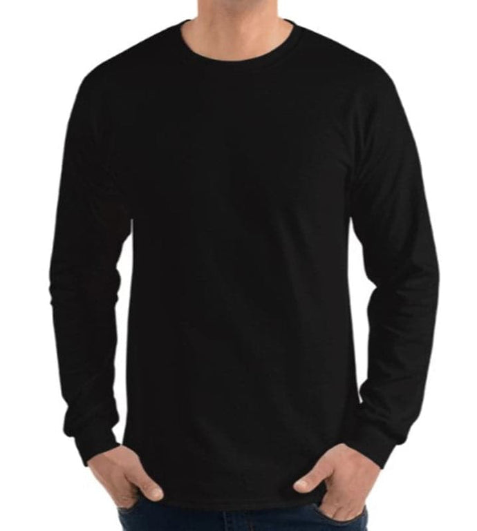 StitchGreen Men's Black Long Sleeve T-Shirt 100% Cotton On 180 GSM (For Wholesale Minimum Quantity 100 pieces) - StitchGreen