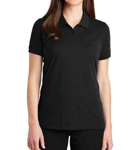 StitchGreen Women's Black Color high quality 100% Cotton Polo T-Shirt with Collar (For Wholesale) - StitchGreen