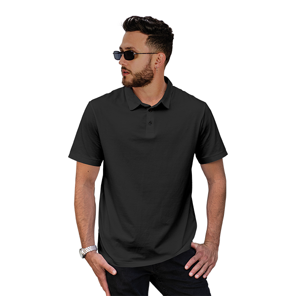 StitchGreen Black Color high quality 100% cotton polo shirt with collar (For Wholesale)