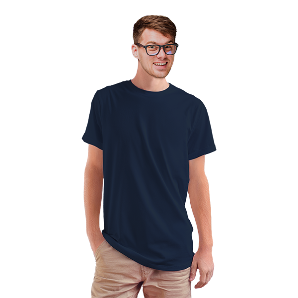StitchGreen Men's Round Neck 100% Cotton 180 GSM Navy T-Shirt