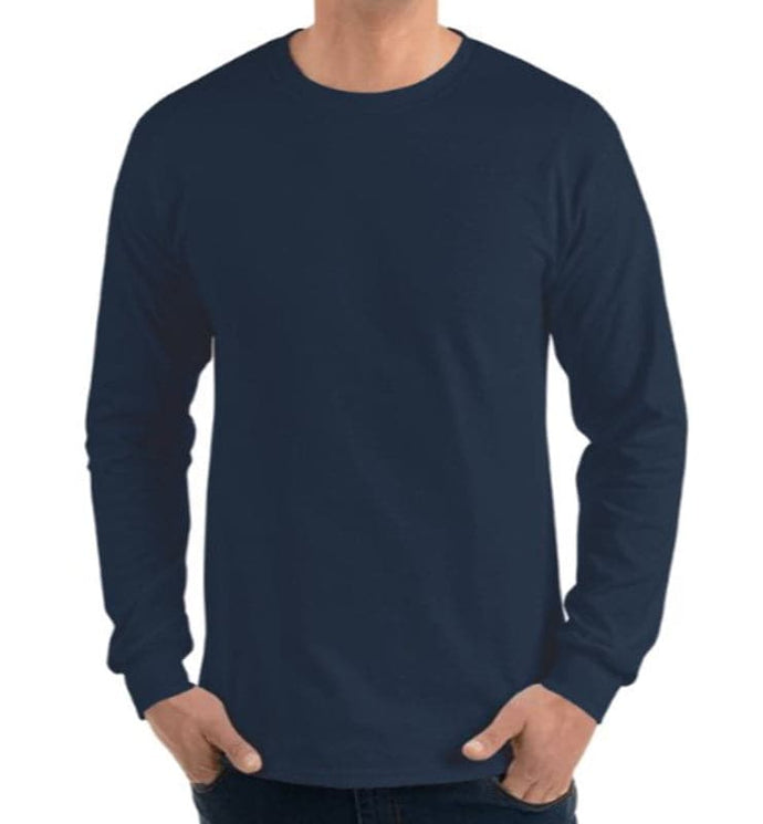 StitchGreen Men's Navy Long Sleeve T-Shirt 100% Cotton On 180 GSM (For Wholesale Minimum Quantity 100 pieces) - StitchGreen
