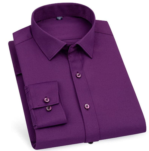 StitchGreen men's purple long sleeved formal shirt (Wholesale Minimum Quantity 100 Pieces) - StitchGreen