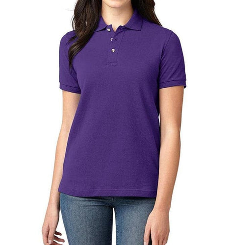 StitchGreen Women's Purple Color high quality 100% Cotton Polo T-Shirt with Collar (For Wholesale) - StitchGreen