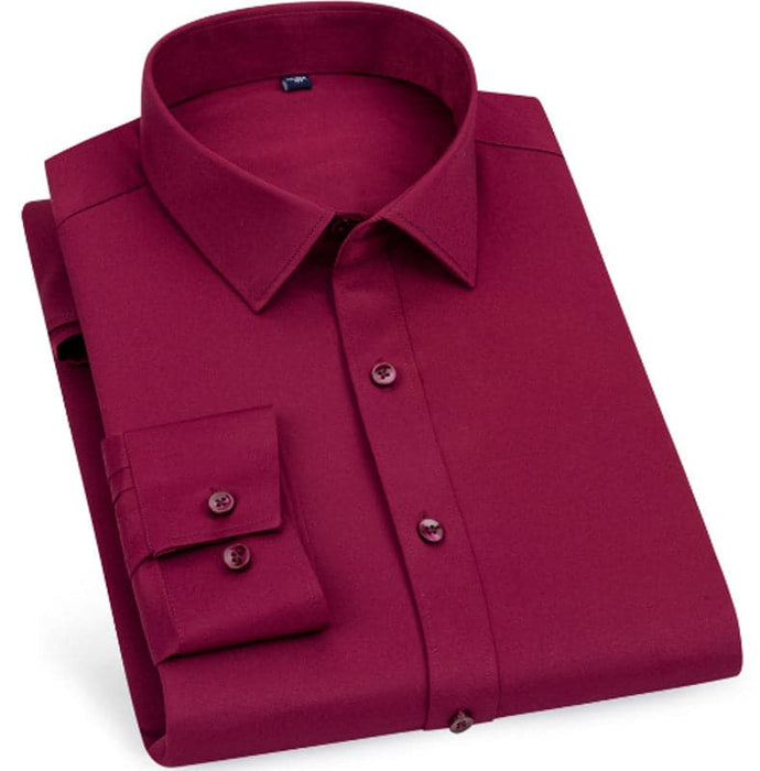 StitchGreen men's red long sleeved formal shirt (Wholesale Minimum Quantity 100 Pieces) - StitchGreen